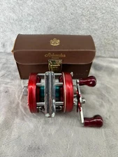 VTG Abu Garcia Ambassadeur No 5000 Sweden Fishing Reel Red & Leather Case 399548