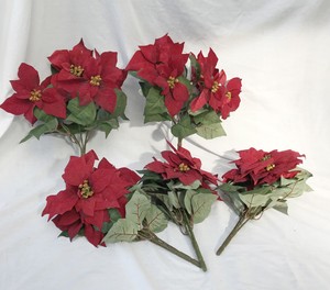 Stella Di Natale Decorazione.Ingrosso Svendita 5 Rosso Stella Di Natale Fiore Spray Grappolo Rosa Decorazioni Ebay