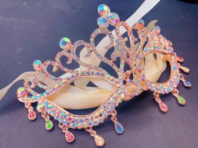 Masquerade Mask for Women, Rainbow Crystal Mask Rhinestone, Venetian Party, Prom
