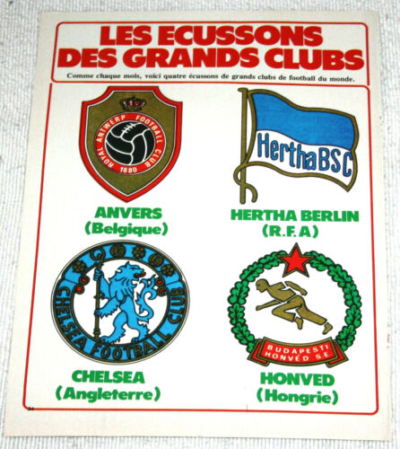 Poster Les grands clubs Royal Antwerp Hertha Berlin Chelsea FC Honved Budapesti - Zdjęcie 1 z 1