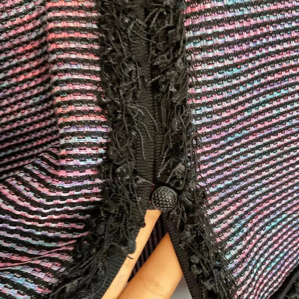 Nuevo sin etiquetas Conjunto de Traje de Tweed Misook Falda/Ablazer Flecos Carrera Cápsula Mujeres Talla S Tejido Foto 4 de 4