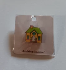 Doodlebug Collectable Pin Yellow House Cottage