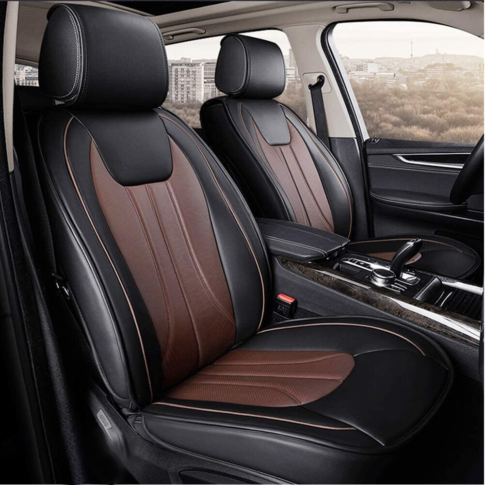 Car Seat Covers 5-Seats Set for Buick Leather Cushion Protection 5ZTY Black Brow