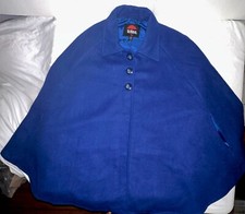 Totes Blue Wool Cape One Size Classic Color Fun Blue