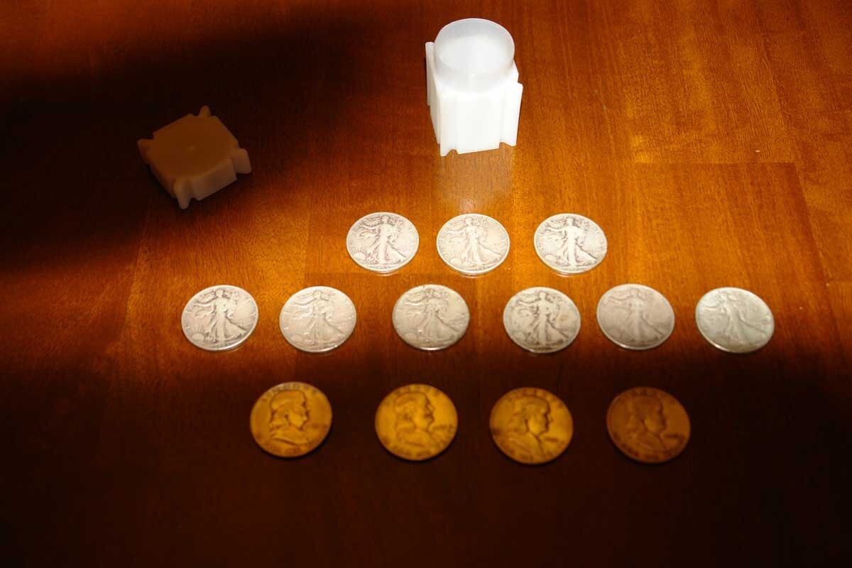 Franklin & Liberty Halves (partial roll) of 13 Mixed Dates Silver