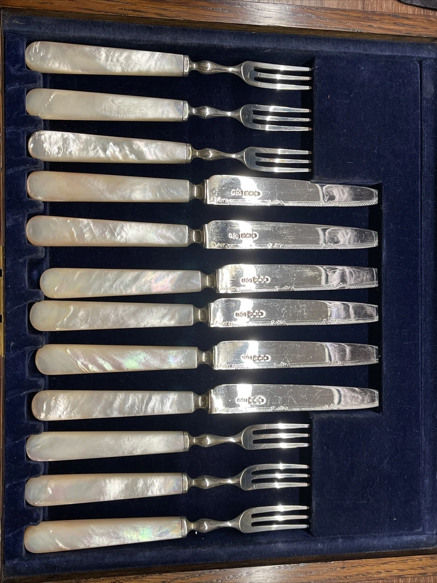 antique sterling silver Mother Of Pearl Handle flatware eBay