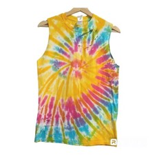 Colortone Rainbow Tie Dye Distressed Sleevele...