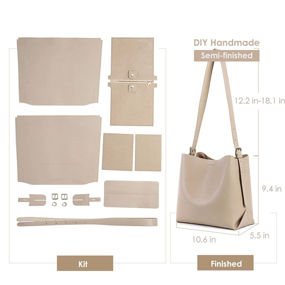 POPSEWING® Top Grain Leather Garden Party Handbag DIY Kit