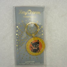 Enamel Charm Keychain Keyring Lucky Cat.
