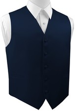 Men's XS-6XL. Navy Blue Satin Formal, Wedding, Prom, Homecoming Tuxedo Vest