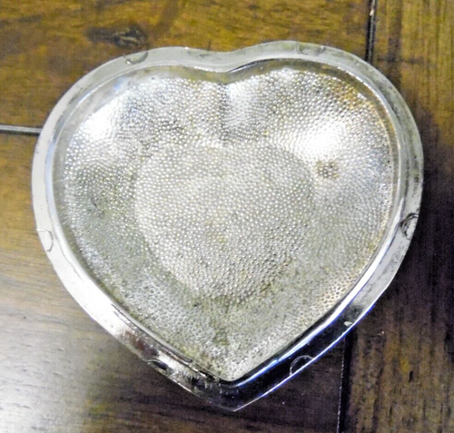 Vintage trinket ornate heart shaped Jewelry Trinket Box Silver Plated - Picture 7 of 12