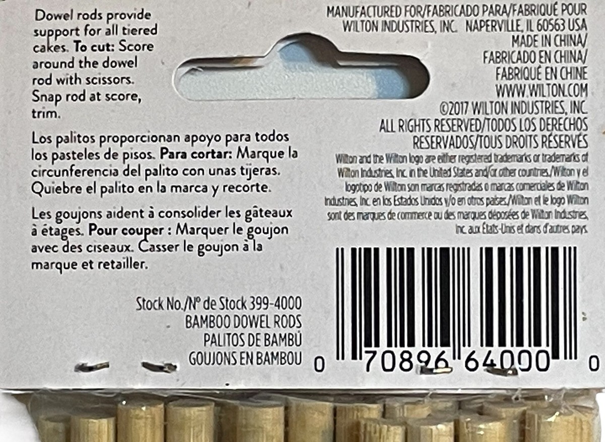 Varillas De Bambú Wilton Para Tartas - Paquete De 12, Soporte Para Pasteles