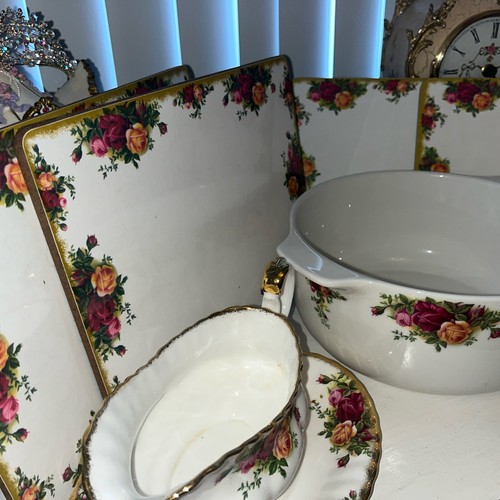 Royal Albert Old Country Roses Set Oven/casserole Dish, Placemats Gravy Boat Set - Picture 11 of 15