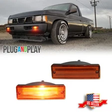 Front Bumper Amber Signal Light for 88-97 Nissan D21 Hardbody / 88-95 Pathfinder