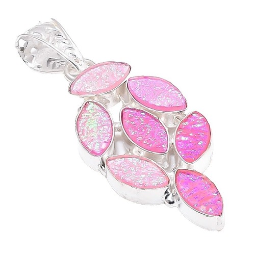 ★ROSEMONT★ Silver Pink Opal Earrings Necklace Set La Vie E Silver Pink Opal Ring Sz 8 And 18