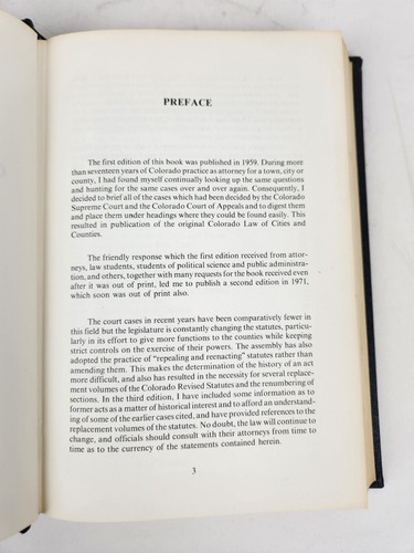 Colorado Law Of Cities And Counties 1979 John Banks Third Edition - Picture 5 of 12