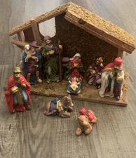 Christmas Nativity Scene 10-Piece with Manger Set