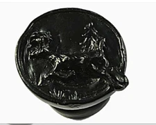 Sierra Lifestyles 1.25-in Black Round Rustic Deer Leaping Cabinet Knob
