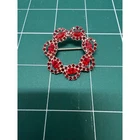 Eisenberg Ice Vintage Red Rhinestone Wreath Brooch Silver Gold Tone Floral Pin