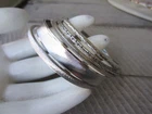 Vintage Signed TRIFARI Silver Tone Bangle BRACELET LOT Textured Stacked Mixed