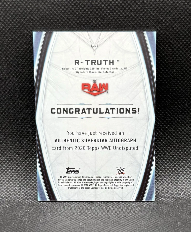 2020 Topps WWE Undisputed R-Truth Autograph Card #153/199 What’s Up! Inscription - Image 2 of 4