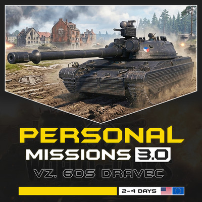 WORLD OF TANKS - PERSONAL MISSIONS 3.0 - VZ. 60S DRAVEC - {2-4} DAYS | EU - NA 