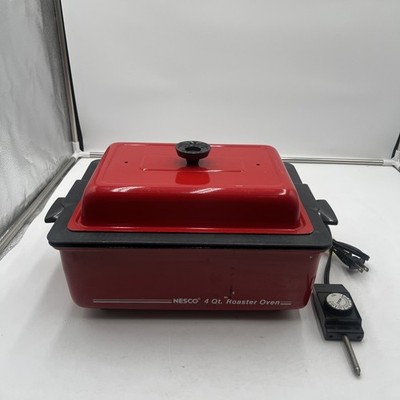 Red NESCO 4 Quart Electric Roaster Oven Roasting Cooker #4104 Insert AC Adapter