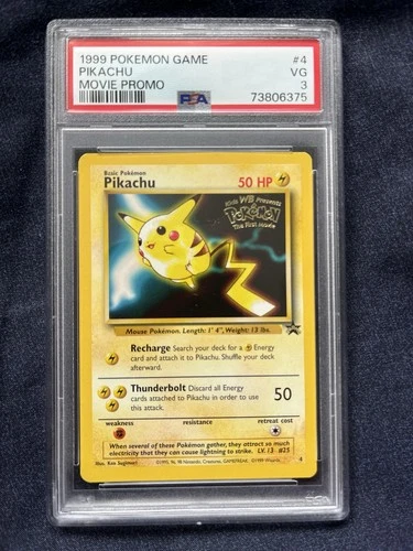 Pokémon TCG Pikachu #4 Pokemon Game Black Star Movie Promo PSA 3