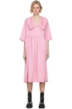GANNI Pink Ruffle Collar Wrap Dress XXS/XS - Pre-Owned
