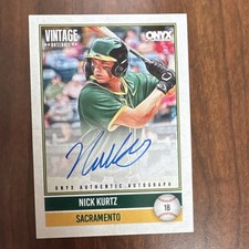 Onyx Authenticated Vintage Baseball Nick Kurtz Sacramento Autograph Card /180