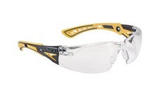 10 Ct Bolle Safety 40243 Rush , PLATINUM Clear Lense/Yellow Frame Safety Glasses