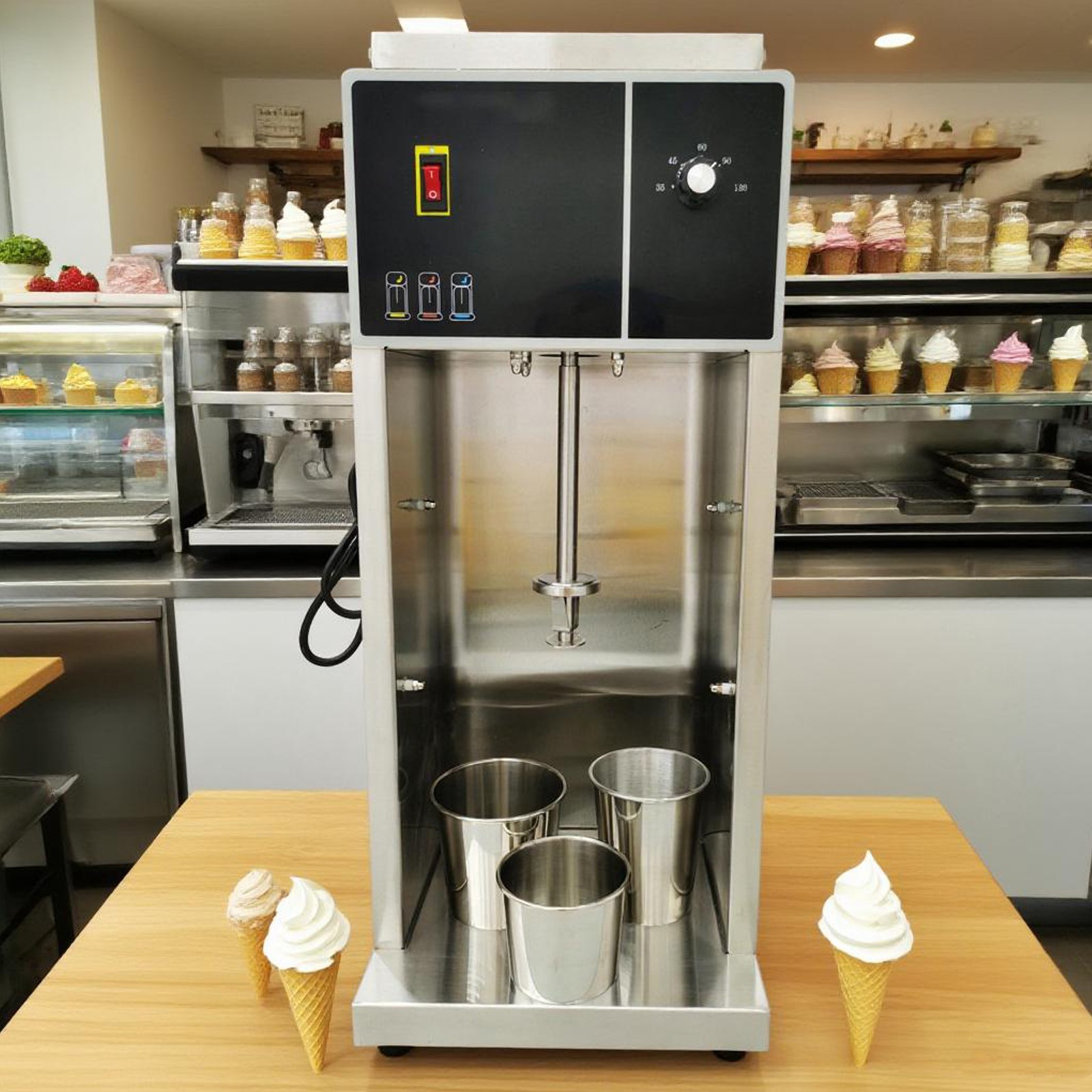 110V Electric Ice Cream Maker Machine Automatic Mixer Blizzard Shaker ...