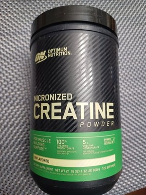 Optimum Nutrition Creatine Monohydrate Powder 120 Servings Unflavored Exp. 05/28