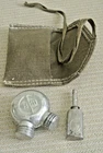2 Vintage WW2 Military Rifle Two Spout Oil Cans W/ Pouch & small pin size