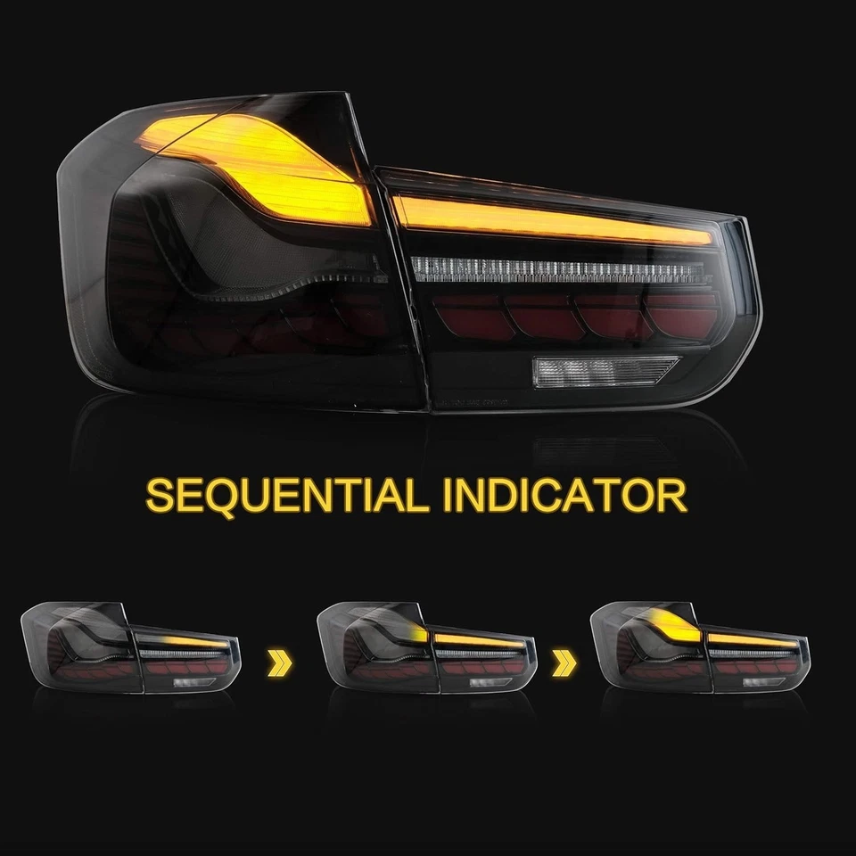 Luces traseras LED con lente de humo de animación para BMW Serie 3 F30 F80 M3 2012-2018 Foto 4 de 4