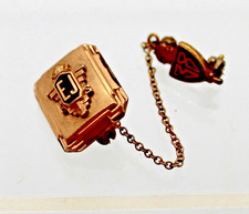 Vintage Gold Filled 1938  East Jordan, MI High Scool Pin w/Chain