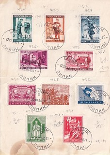Fund 68 versch.Marken Jugoslawien Stempel Lipik ab 1940 Papierkorb ???