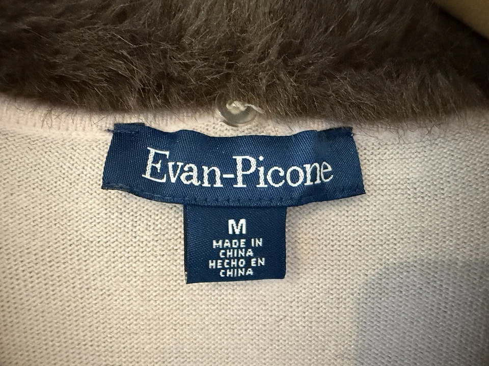 Hermoso Suéter Tejido Evan Picono De Colección Extraíble Cuello de Piel Sintética Rosa Suave Talla M Foto 4 de 4
