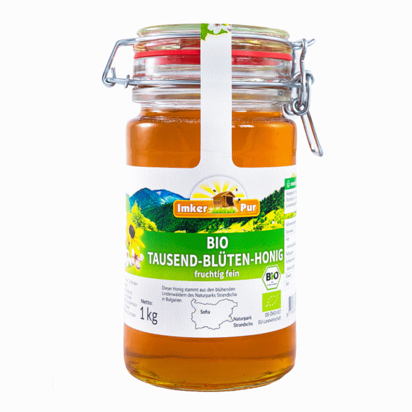 Bio Tausend-BlüTenhonig Im Vorratsglas Von Imkerpur, 1 Kg, Naturbelassen-image