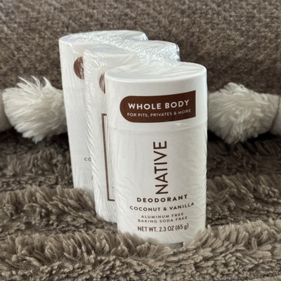 (3 Pack) Native Whole Body Deodorant Aluminum Free - Coconut & Vanilla 2.3 oz