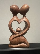 Hand-Carved Wooden Figurine Sculpture Abstract Family Design