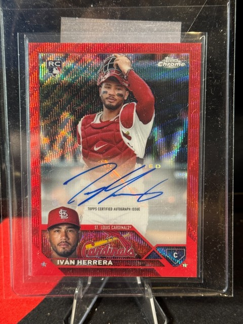 2023 Topps Chrome Update Ivan Herrera Red Wave Auto 1/5 RC Cardinals