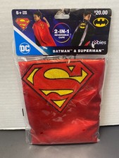 Kid's Superhero Cape - Batman  Superman Reversible DC - Rubies One Size Ages 5 