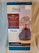 Patriot Lighting Mini Plasma Light & USB Hub Indoor Use w/ 5V DC Power Adapter 