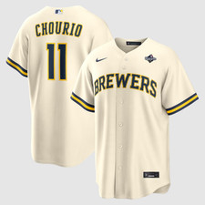 Jackson Chourio Milwaukee Brewers World Series Stitched Cream Jersey -All Size-