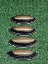 Antique Brass Pull Drawer Handle Cupboard Knob Art Deco Upcycle Mid Century x4