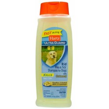 2 Pack Hartz UltraGuard Rid Flea Tick Dog Shampoo, Oatmeal, 18 fl oz