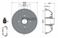 2X Bremstrommel Pagid 61241N FüR Opel Corsa X01 F08 F68 W5L 16V Twinport Cdti