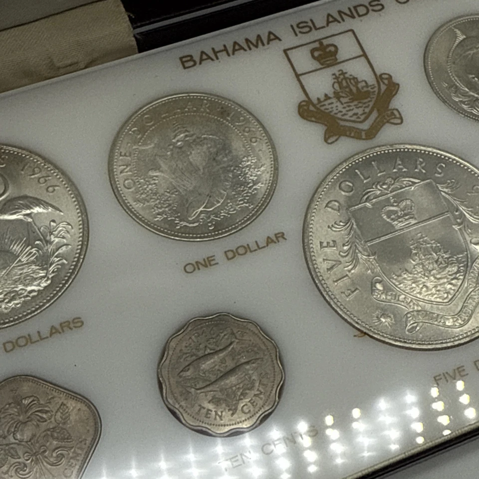 1966 Commonwelth of the Bahama Island Silver Proof Set 9 Coins CAPITAL HOLDER - Image 3 of 4