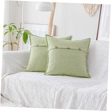 Throw Pillow Covers Sage Green Decorative 18" x 18" Pack of 2 Grass Green